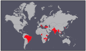 Distribución del Malware Mustang Panda en el mundo